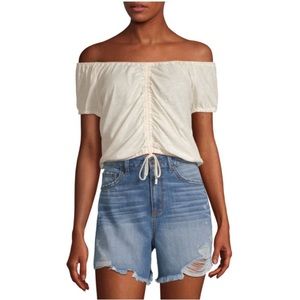 NWT Arizona Ivory Off the Shoulder Gypsy Top